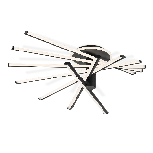 Потолочный светодиодный светильник Ambrella light FL6242 BK черный 135W 3000K-6400K 900*750*230 (ПДУ ИК)