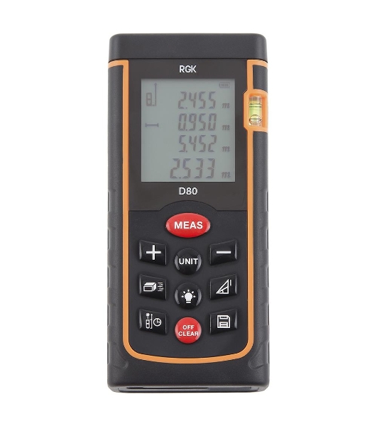 Дальномер RGK D80 ±2мм 80м дисплей IP54 2хААА 1.5В
