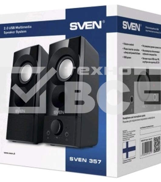 Колонки Sven 357, чёрный (6 Вт, питание USB)