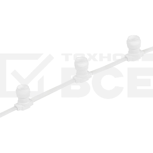 Гирлянда  Belt-Light 2 жилы шаг 15 см патроны e27 влагостойкая IP65 белый провод