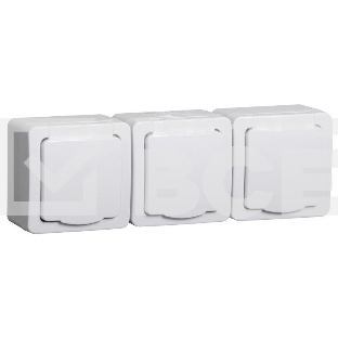 Розетка Iek ERMP32-K01-16-54-EC РСб23-3-ГПБб роз 3м с з/к о/у  IP54 (белый) ГЕРМЕС PLUS