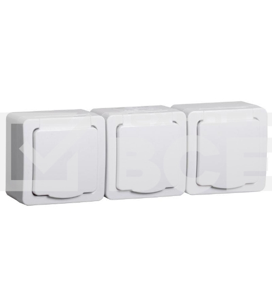 Розетка Iek ERMP32-K01-16-54-EC РСб23-3-ГПБб роз 3м с з/к о/у  IP54 (белый) ГЕРМЕС PLUS