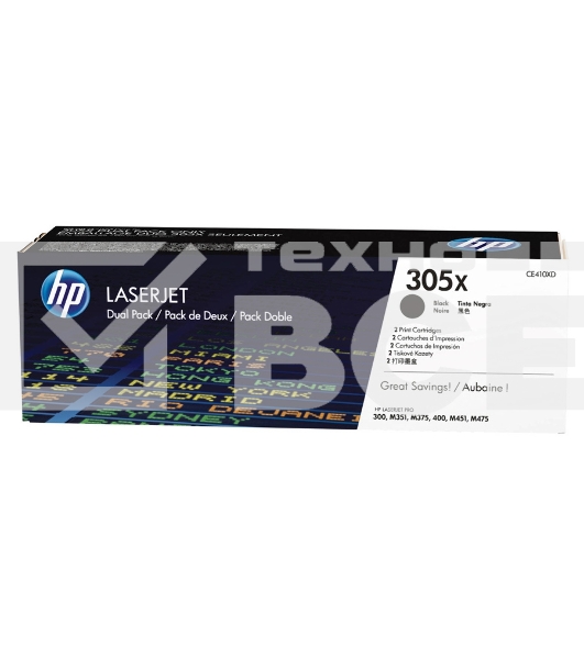 Картридж лазерный HP 410X черный двойная упаковка увеличенной емкости (CF410XD) для HP CLJ M477/M452/M377dw 2 х 6 500 стр.