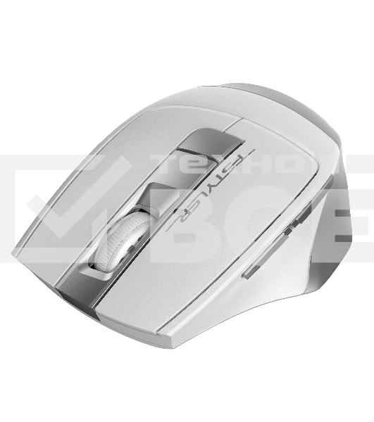 Мышь беспроводная A4Tech Fstyler FG35 серебристый/белый, 2000 dpi, радиоканал, USB, кнопки - 6