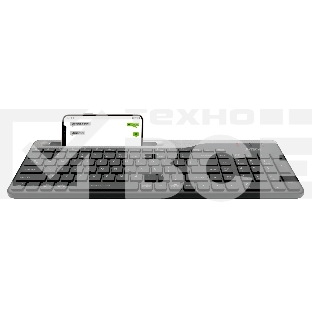 Клавиатура A4Tech Fstyler FBK25 беспроводная, USB, Bluetooth/Радиоканал, черный/серый