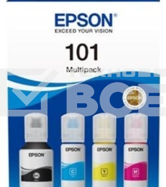 Чернила оригинальные Epson 101 / C13T03V64A мультипак, черный 127 мл., голубой, пурпурный, желтый - 210 мл. для Epson