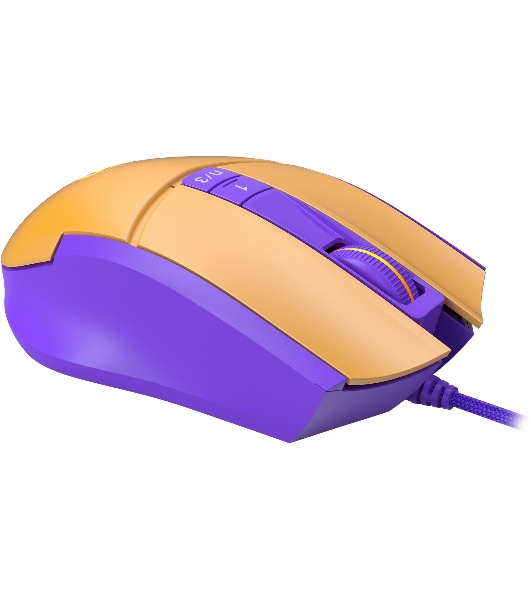 Мышь проводная A4Tech Bloody L65 Max желтый/фиолетовый, 12000 dpi, USB, кнопки - 7