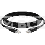 Кабель GCR PREMIUM 3.0m TypeC/Lightning MFI POWER DELIVERY 18 W, быстрая зарядка, черный силикон, AL case черный, черный ПВХ, GCR-53747, фото5