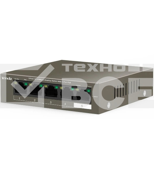 Коммутатор Tenda TEF1105P-4-38W 5PORT 10/100M
