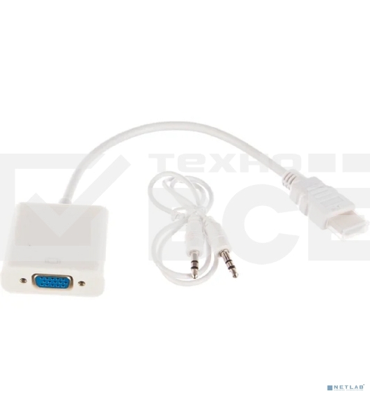 Переходник штекер HDMI - гнездо VGA, провод + шнур стерео 3,5 мм Rexant