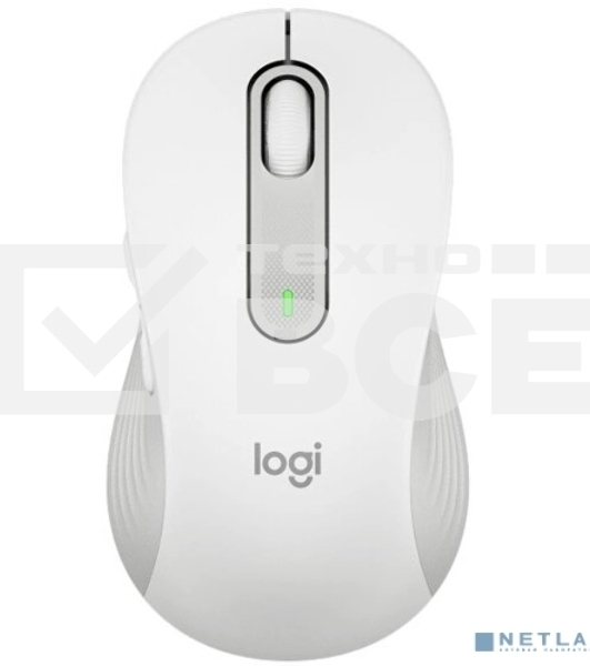 Мышь беспроводная Logitech Signature M650 L белый, 4000 dpi, радиоканал, Bluetooth, USB, кнопки - 5