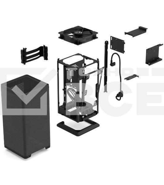 Компьютерный корпус без блока питания Fractal Design Mood, Mini-Tower, 1x180мм, 2xUSB-A 3.0 + 1xUSB 3.2 Type-C, SFX PSU Support, mITX черный