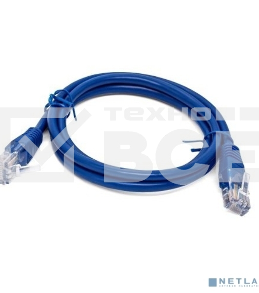 Кабель патч-корд, Filum FL-U6-2M-BL U/UTP 6 cat. 2м, 26AWG(7x0.16 мм), омедненный алюминий (CCA), PVC, синий