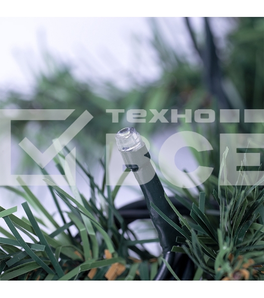 Еловый шлейф искуственный  2,7 м Теплое белое свечение 80 LED