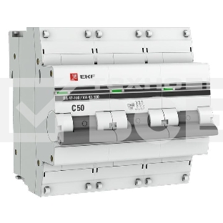 Автоматический выключатель EKF mcb47100-3-50C-pro  3P 50А (C) 10kA ВА 47-100 EKF PROxima