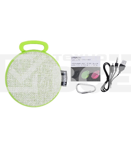 Колонка портативная Hyundai H-PAC130 светло-зеленый 3W 1.0 BT/3.5Jack/USB 10м 300mAh