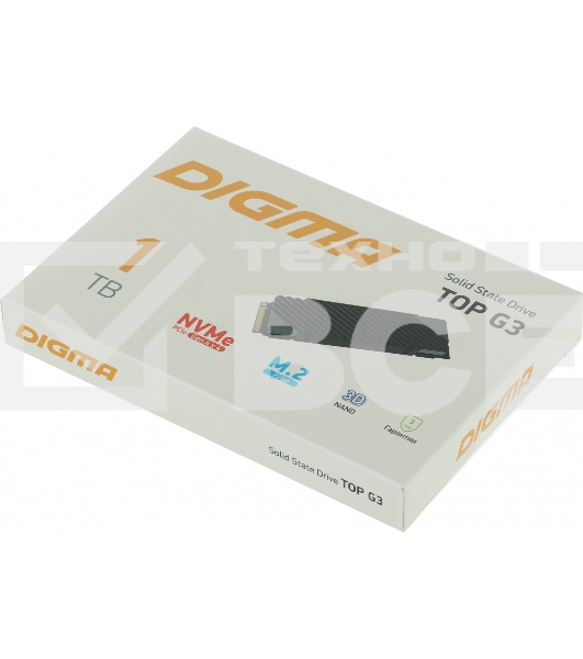 Накопитель SSD Digma Top G3, 1024Gb, PCIe 4.0 x4, M.2 2280, NVMe, R/W 7400/5500, с радиатором