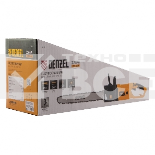 Пила цепная электрическая EDS-2200, 2,2кВт,продольная,шина 45см,шаг 3/8, паз 1,3мм, 62зв Denzel
