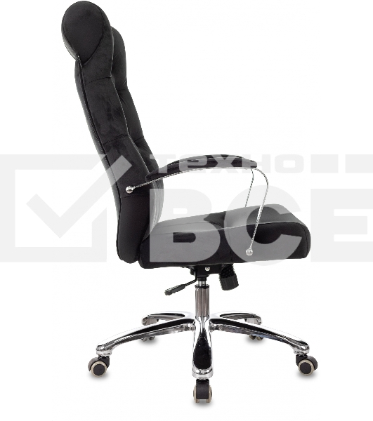 Кресло руководителя Бюрократ T-9928SL Fabric черный Italia Black, крестов. металл хром