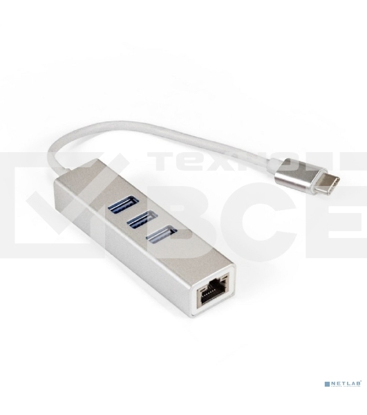 Кабель-адаптер ExeGate EXE-77C-45 (USB3.0 Type C --> 3xUSB3.0 + 1xRJ45 UTP 1000Mbps RLT8153)