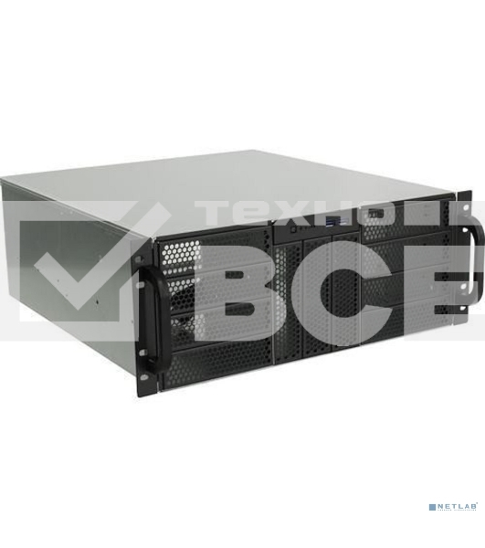 Корпус компьютерный Procase RE411-D4H11-E-55 Корпус 4U server case,4x5.25+11HDD,черный,без блока питания,глубина 550мм,MB EATX 12