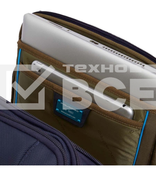Сумка дорожная Piquadro Brief2 BV6154BR2/BLU, нейлон/натур.кожа, синий