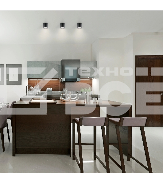 Светильник Gauss LED накладной с рассеивателем 10W 3000K 88х75мм 1/30 черный