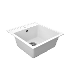 Мойка для кухни BAU Stil White snow 45х50, выпуск с сифоном в комплекте, белый снег, фото 1