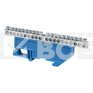 Шина нулевая N 6х9 20 отвер. никель син. изолятор на DIN-рейку PROxima EKF sn1-63-20-d