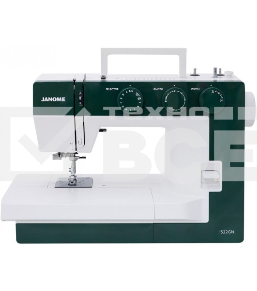 Швейная машина Janome 1522GN 25 операции, петля автомат, верт. челнок, нитевдеватель, мягкий чехол