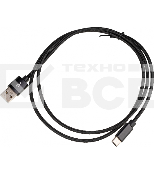 Кабель USB (m)-USB Type-C (m) 1м черный