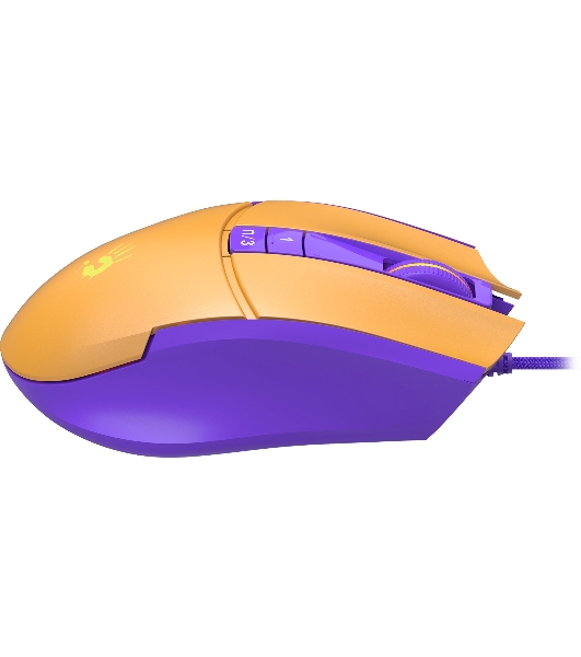 Мышь проводная A4Tech Bloody L65 Max желтый/фиолетовый, 12000 dpi, USB, кнопки - 7