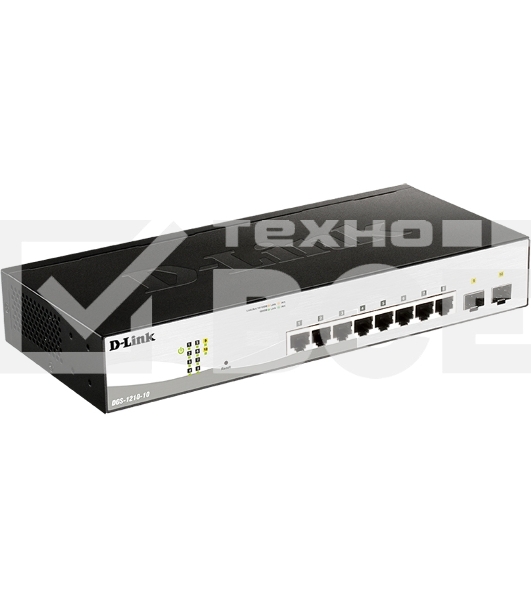 Коммутатор D-Link DGS-1210-10/F1A настраиваемый настольный 8x10/100/1000BASE-T