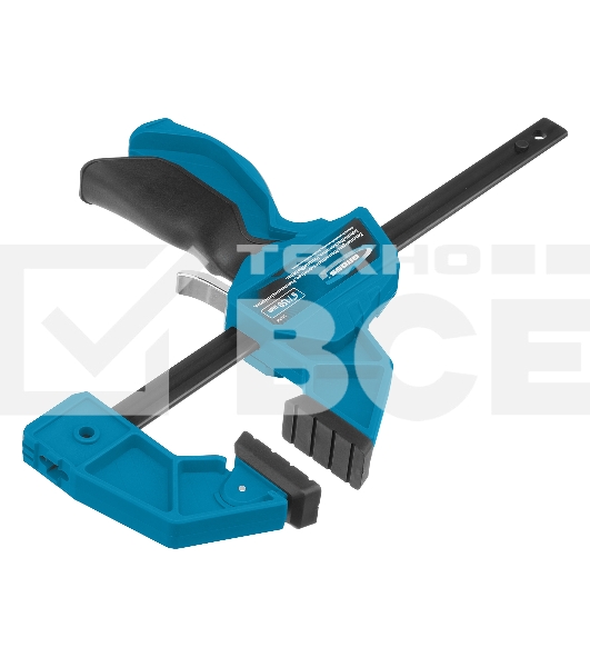 Струбцина реечная Gross быстрозажимная, пистолетного типа, пошаг. механизм, пластиковый корпус,150 мм