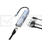 Концентратор USB HUB UH-545 USB3.0 с Ethernet RJ45, гигабитным Ethernet RJ45 x 1, портом питания USB-C (5 В 3 А) x 1, портами передачи данных USB-A 3.0 x 3, фото5