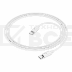 Кабель USB2.0 Hoco Type-C/Type-C, 3А, 60Вт, силиконовая оплетка, X87, 1м, белый, коробка, фото4