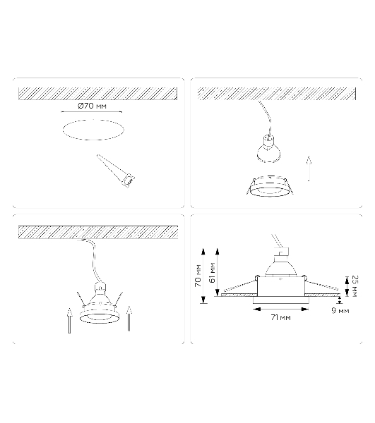 Встраиваемый точечный светильник Ambrella light TN102803 GD золото GU5.3 D71*34