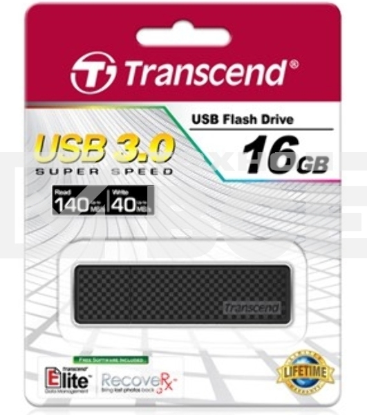 Флешка USB Transcend JetFlash 780 (TS16GJF780), 16 Gb, USB 3.0, R/W 140/40, черный/серебристый