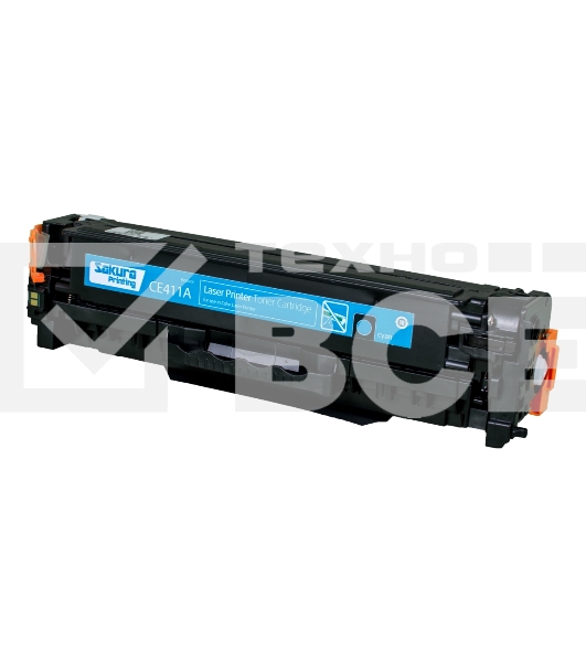 Картридж лазерный Sakura CE411A для HP Laserjet Pro 400 Color M451DN/M451DW/451NW/MFP M475DW/M475DN, Laserjet 300 color MFP M375NW, синий, 2600 к.