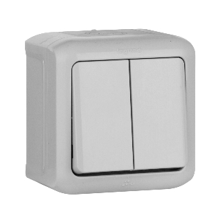 Legrand Legrand 782331 Переключатель двухклавишный IP44 (Серый)