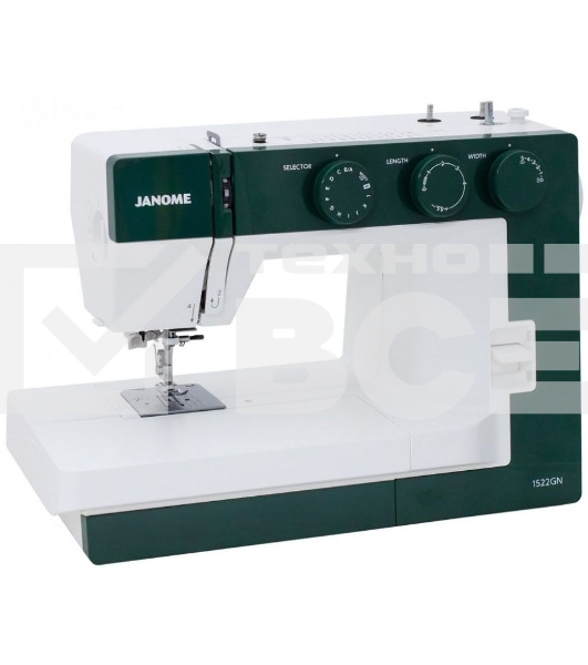 Швейная машина Janome 1522GN 25 операции, петля автомат, верт. челнок, нитевдеватель, мягкий чехол
