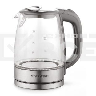 Чайник электрический Starwind SKG2315 1.7л. 2200Вт серый/серебристый (корпус: стекло)