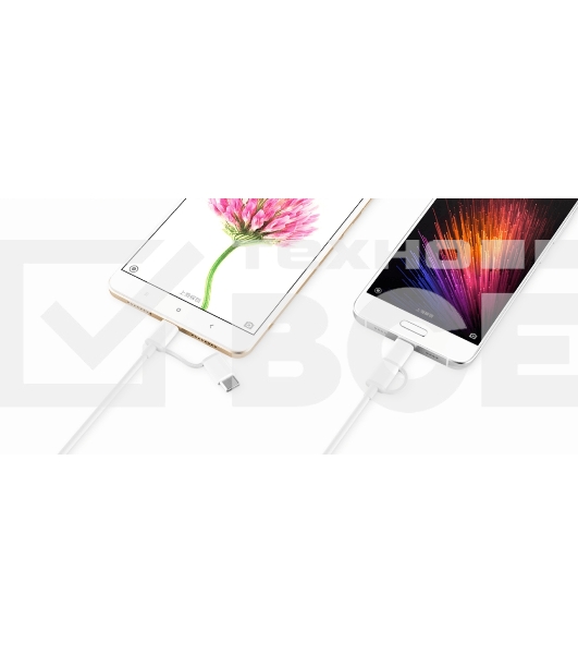 USB-кабель Xiaomi Mi 2-in-1 USB Cable Micro-USB to Type-C  (30cm)