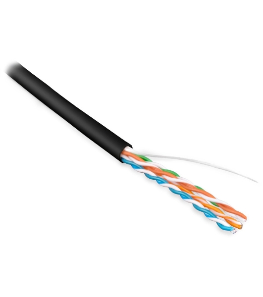 Кабель информационный Hyperline UUTP4-C5E-S24-IN-LSZH-BK-305 кат.5E U/UTP 4X2X24AWG LSZH внутренний 305м черный