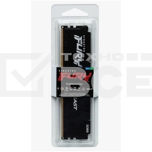 Оперативная память Kingston Fury Beast Black, DDR5, 32GB (1x32 GB), 6000 MHz, CL36, радиатор, чёрный