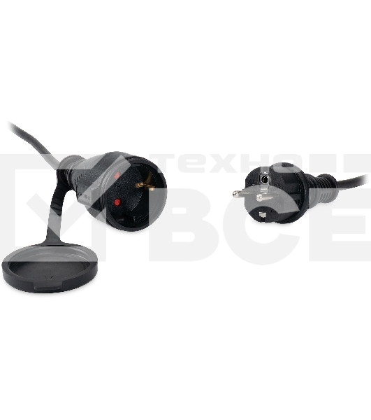 Удлинитель силовой Starwind ST-PS1.20/FRB-16 3x1.0 кв.мм 1 розет. 20 м КГ 16A без катушки черный