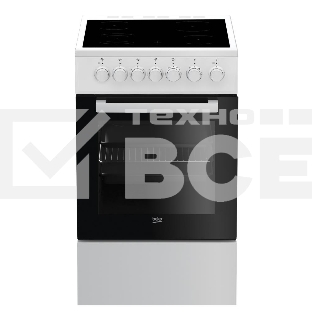 Плита электрическая Beko FSE57110GW белый, конфорок 4 шт, духовка 55 л, гриль, 50 см x 85 см x 60 см
