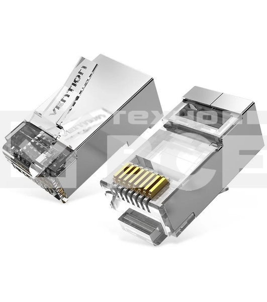 Коннектор Vention IDFR0-50 RJ45 (8p8c), FTP, cat. 6A, под витую пару, экранированный (50шт.)
