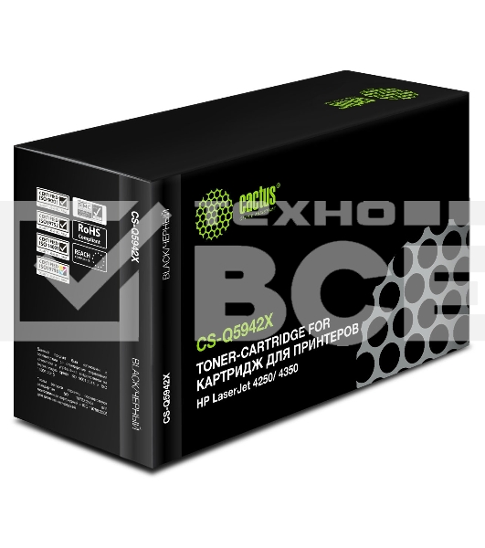 Картридж лазерный Cactus CS-Q5942X черный (20000 стр.) для HP 4250/4350