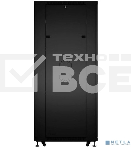 Шкаф серверный напольный Cabeus, IP20, 42U, 2055х800х1000 мм (ВхШхГ), дверь: перфорация, боковая панель: сплошная, разборный, черный